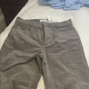 LOFT Women's Corduroy Cropped Pants - Gray